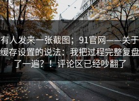 有人发来一张截图；91官网——关于缓存设置的说法：我把过程完整复盘了一遍？！评论区已经吵翻了